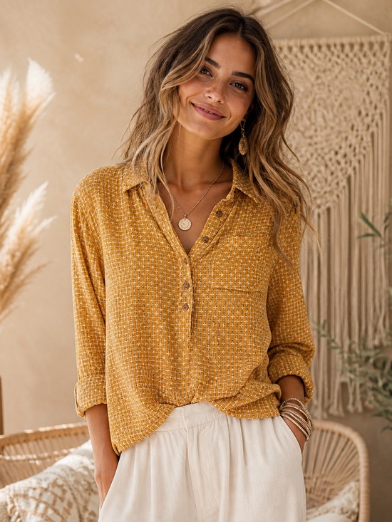 Anthropologie Tops - Anthropologie Mustard Button-Down Shirt